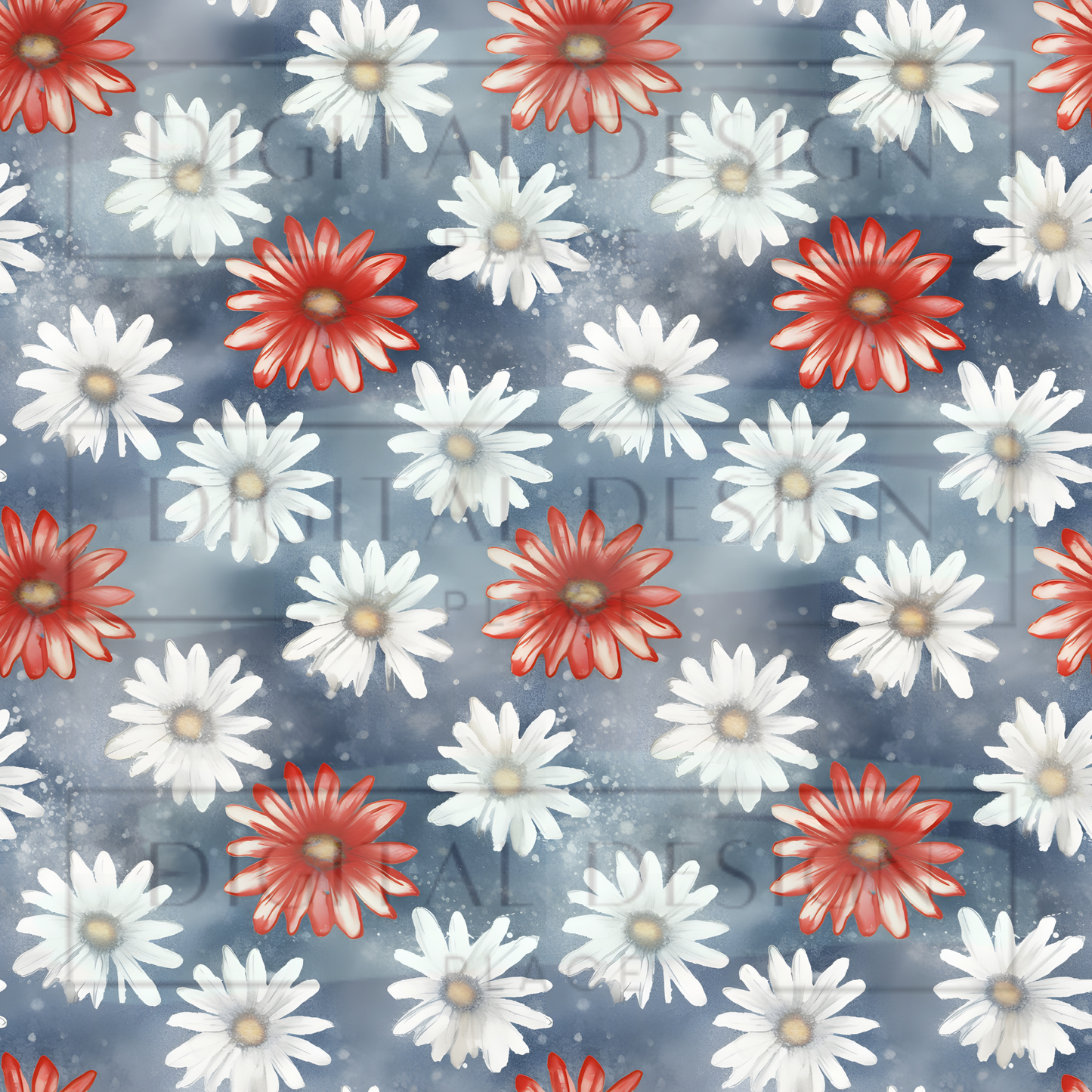 Red White and Blue Daisy VinylV1414