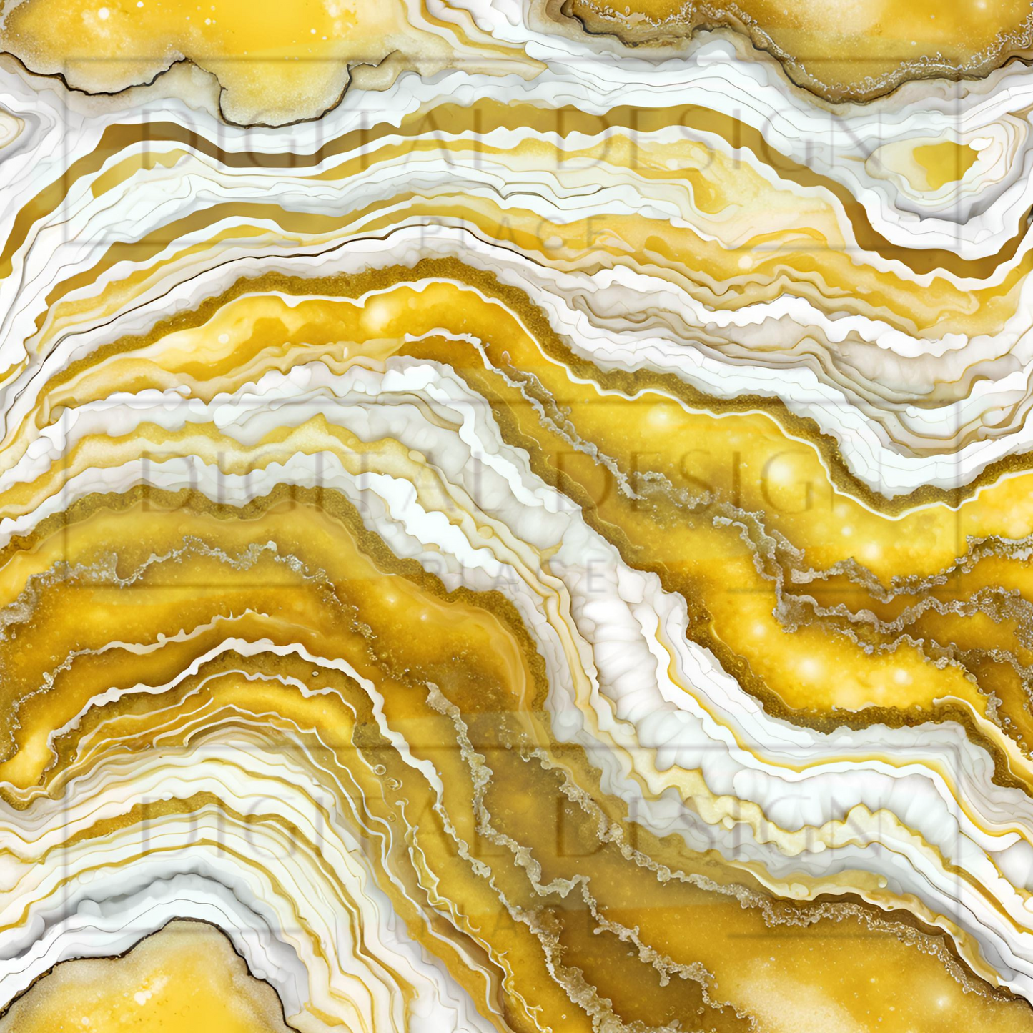 Yellow Drusy Geode VinylV1436