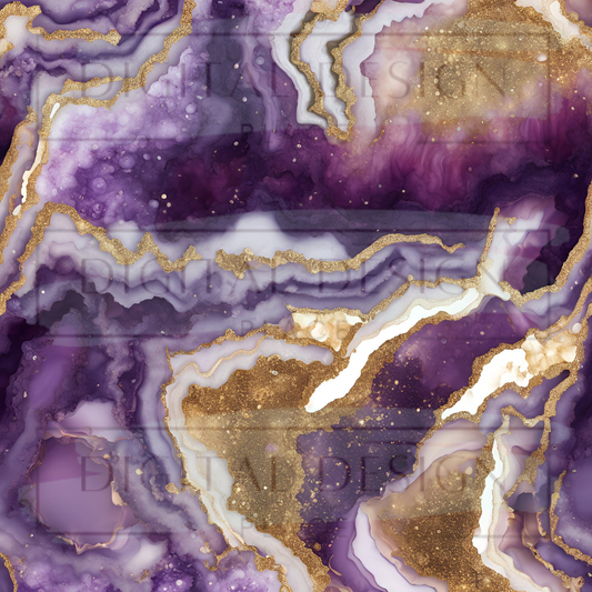 Purple Gold Drusy Geode VinylV1434