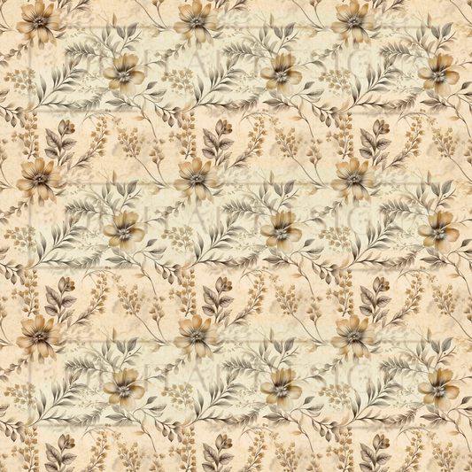 Muted Rustic Floral VinylV1455