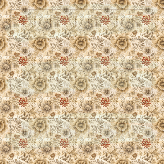 Muted Rustic Floral VinylV1463