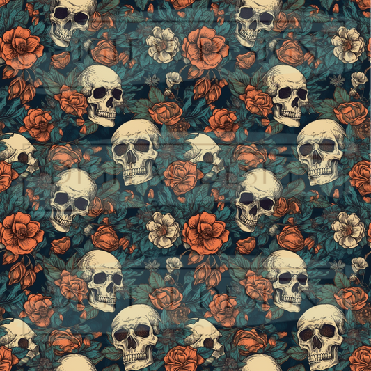 Skull Florals VinylV1500