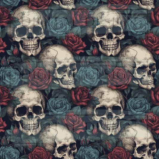 Skull Florals VinylV1501