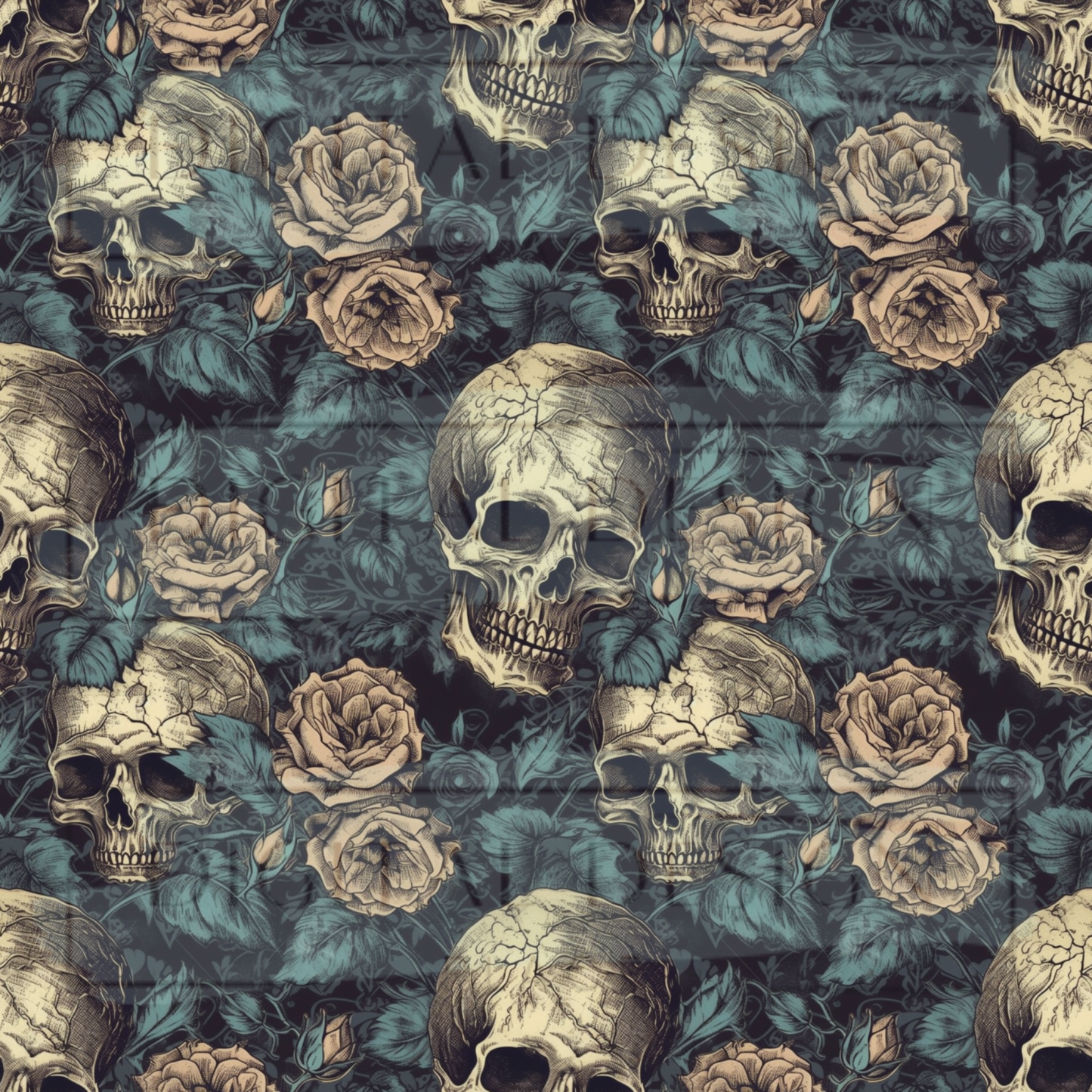 Skull Florals VinylV1502