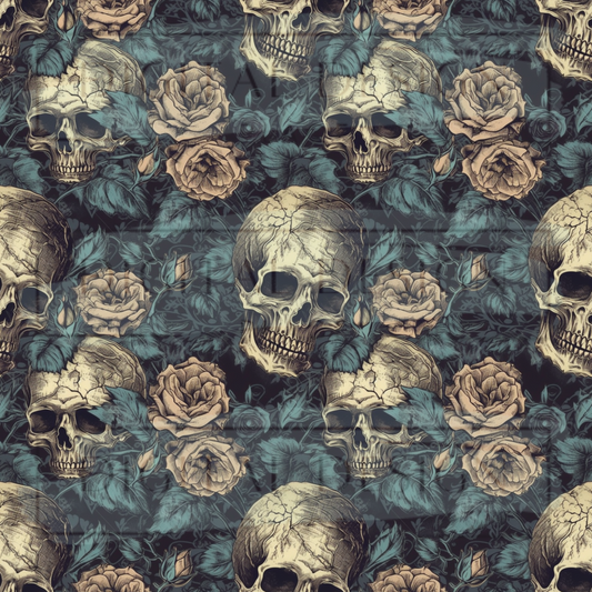 Skull Florals VinylV1502