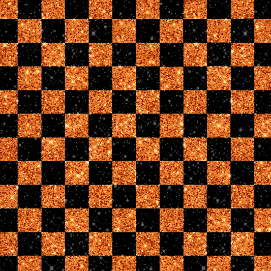 Halloween Glitter Checkered VinylV1572