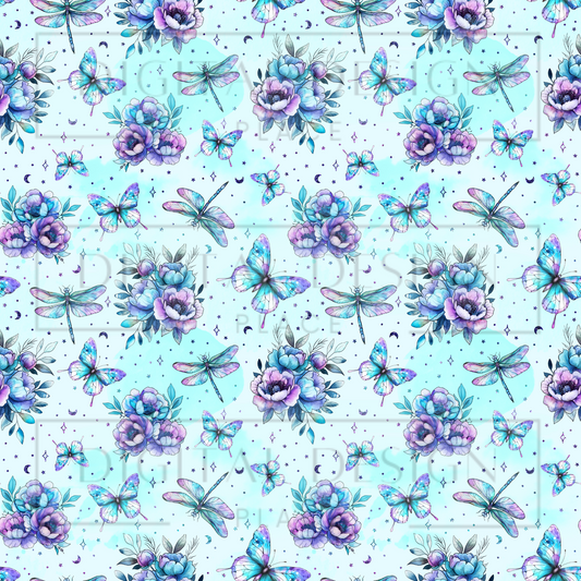 Teal Purple Dragonfly VinylV1625