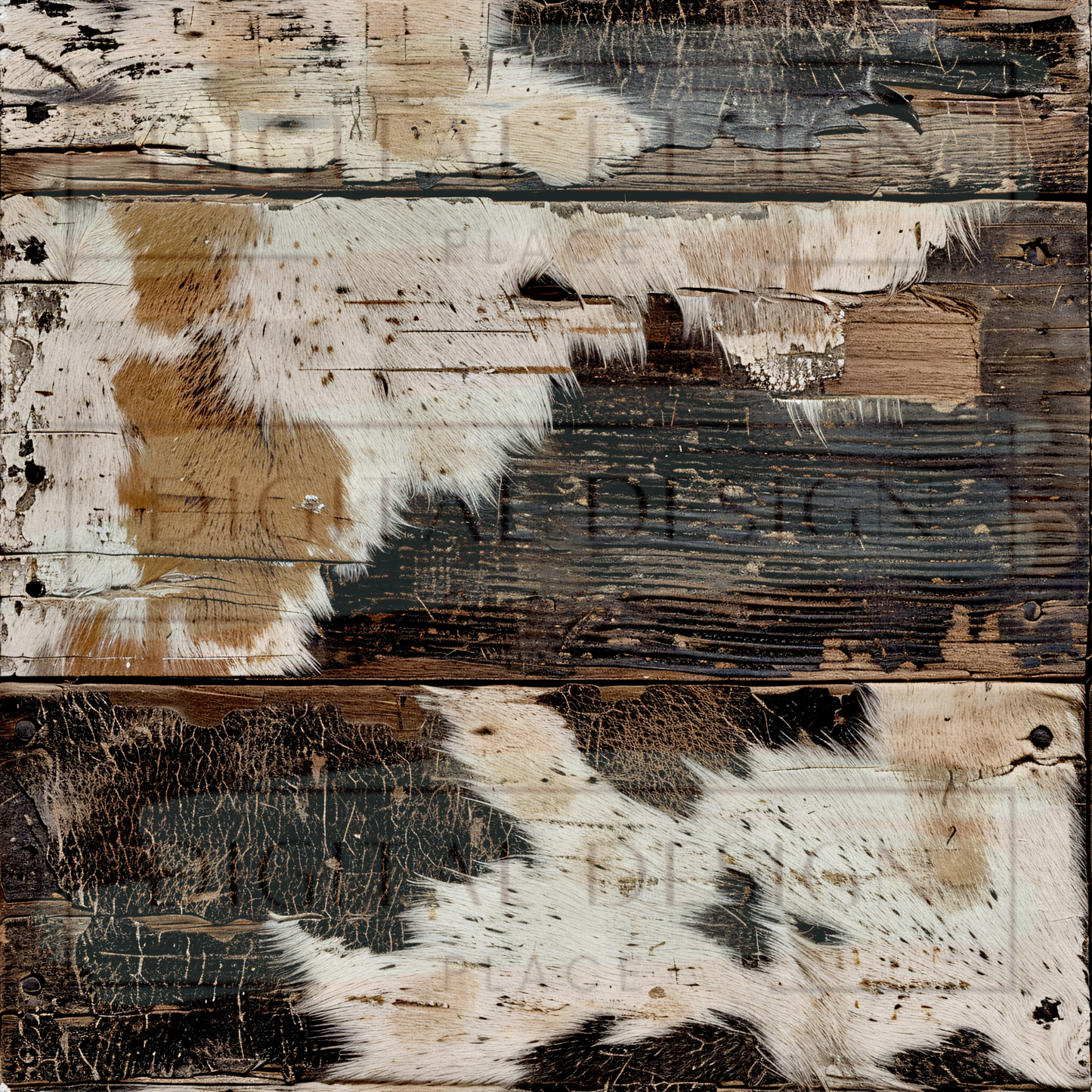 Dark Brown Cowprint Shiplap VinylV1639