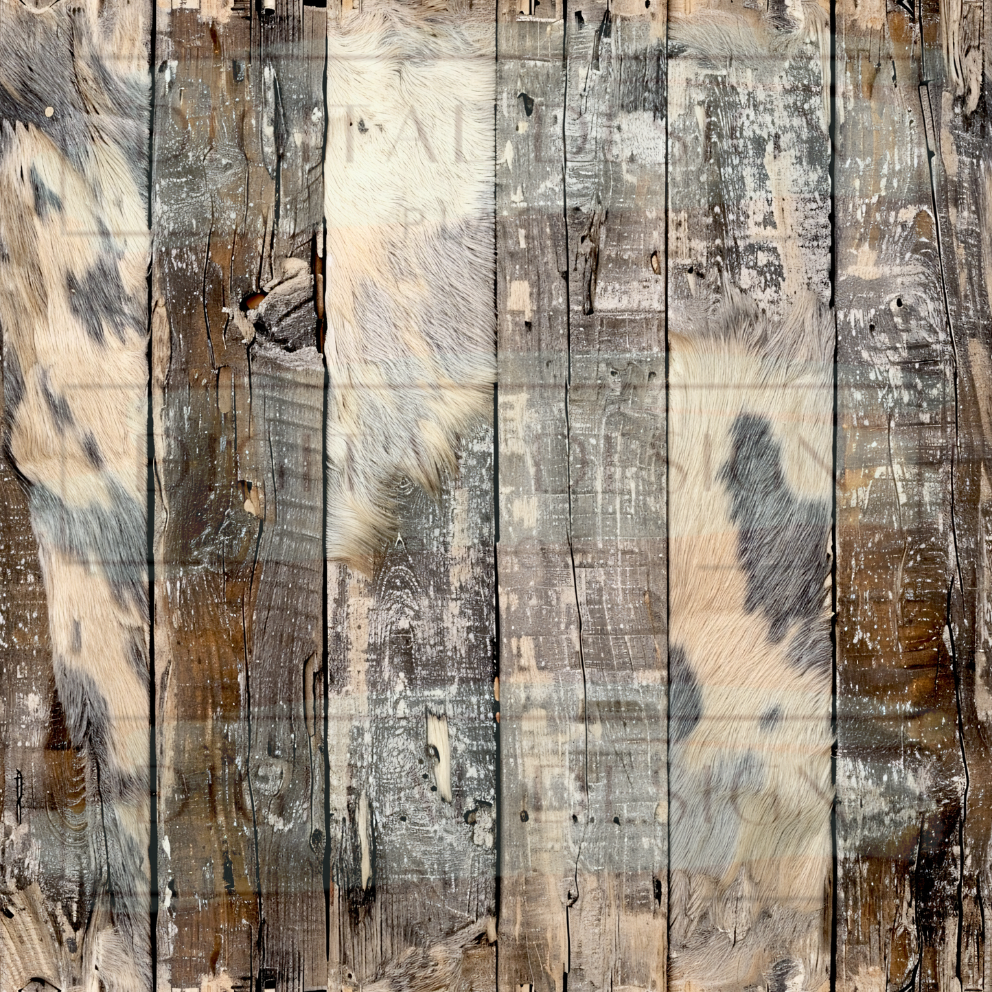 Distressed Light Cowprint Shiplap VinylV1641