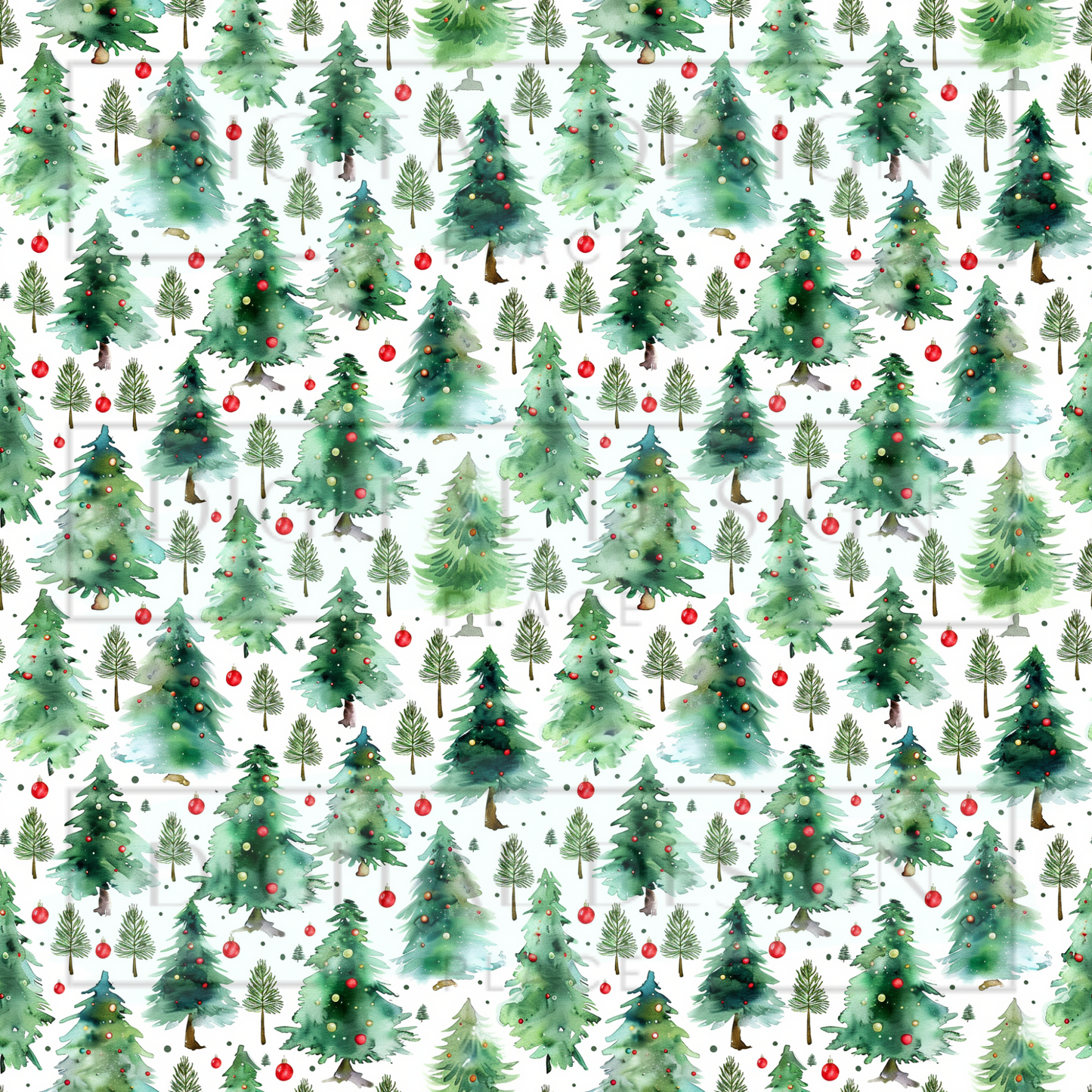 Watercolor Christmas Trees VinylV1673