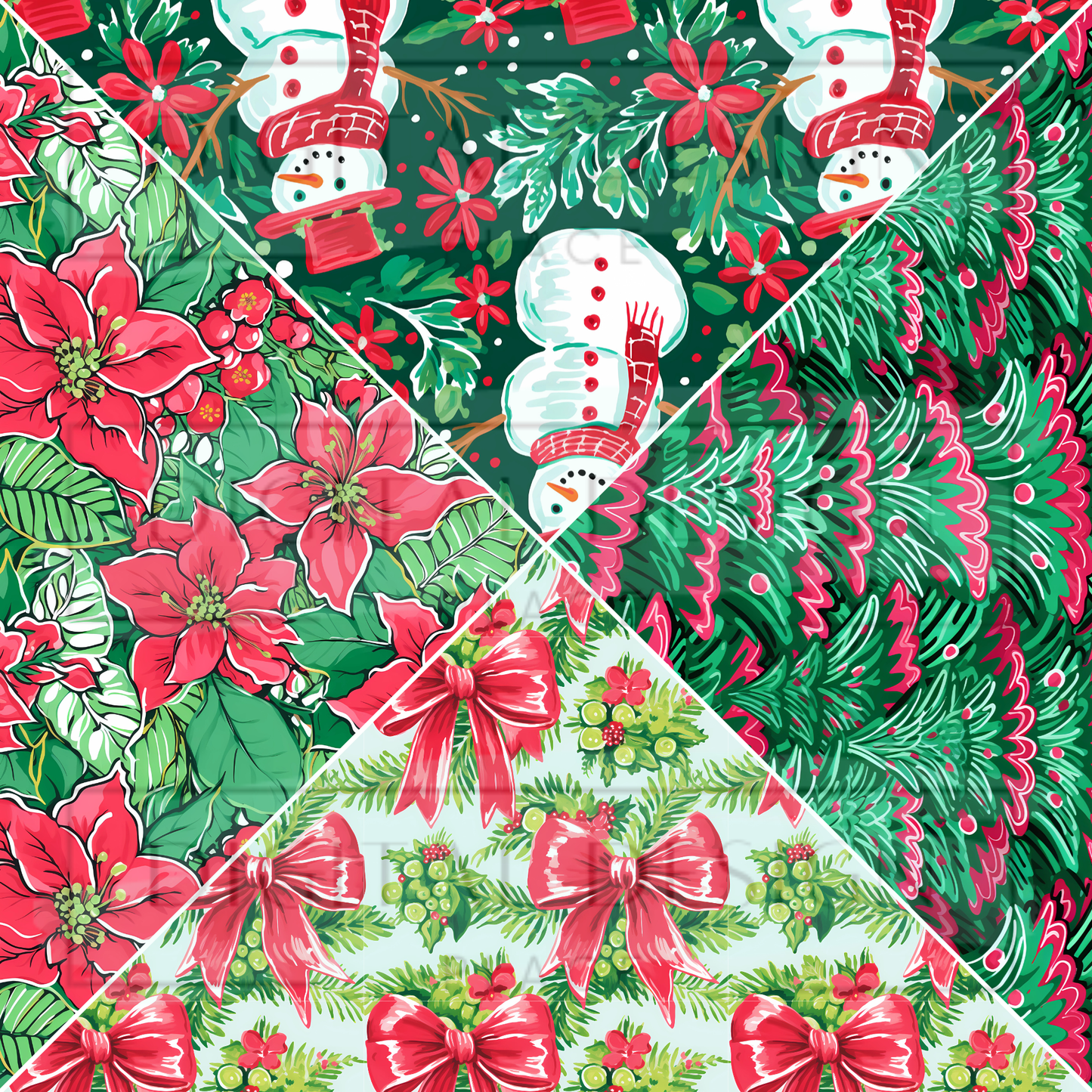 Preppy Christmas V Split Prints VinylV1689