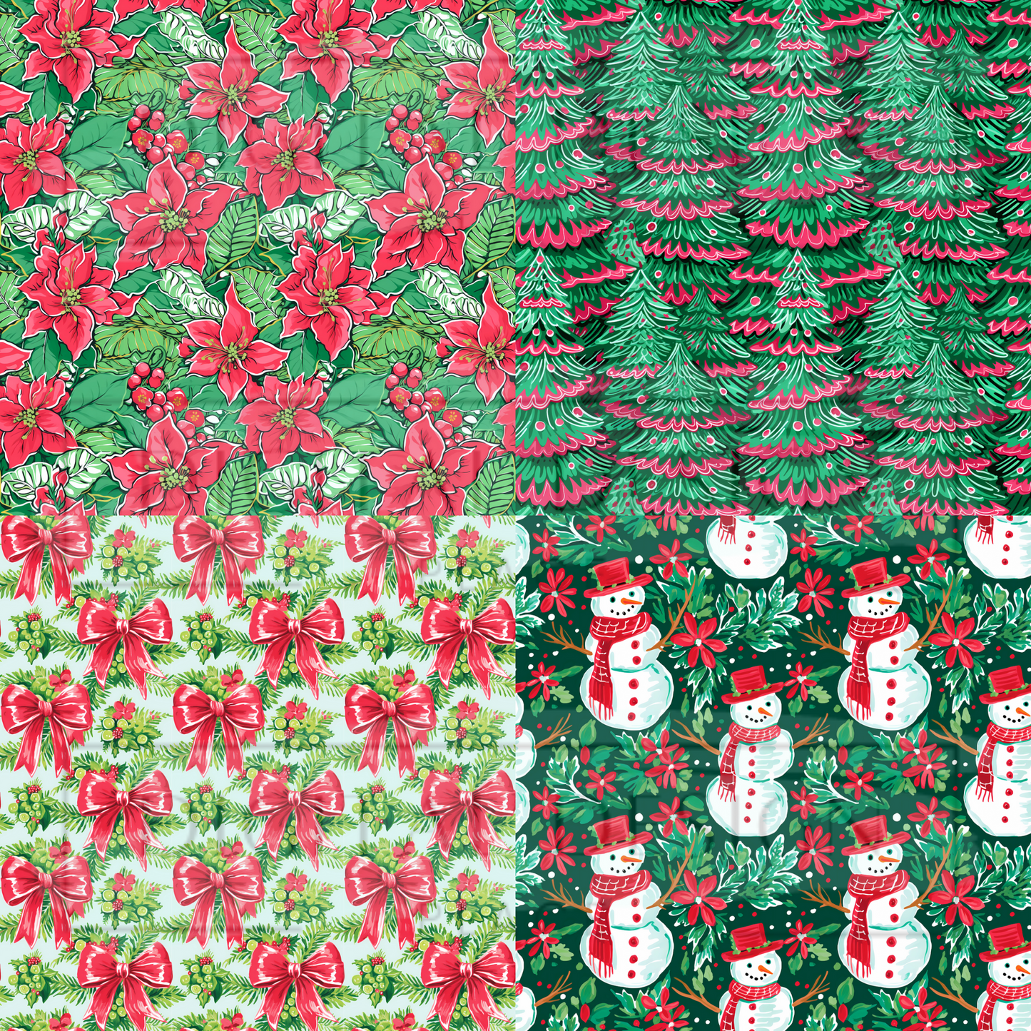 Preppy Christmas Square Prints VinylV1690