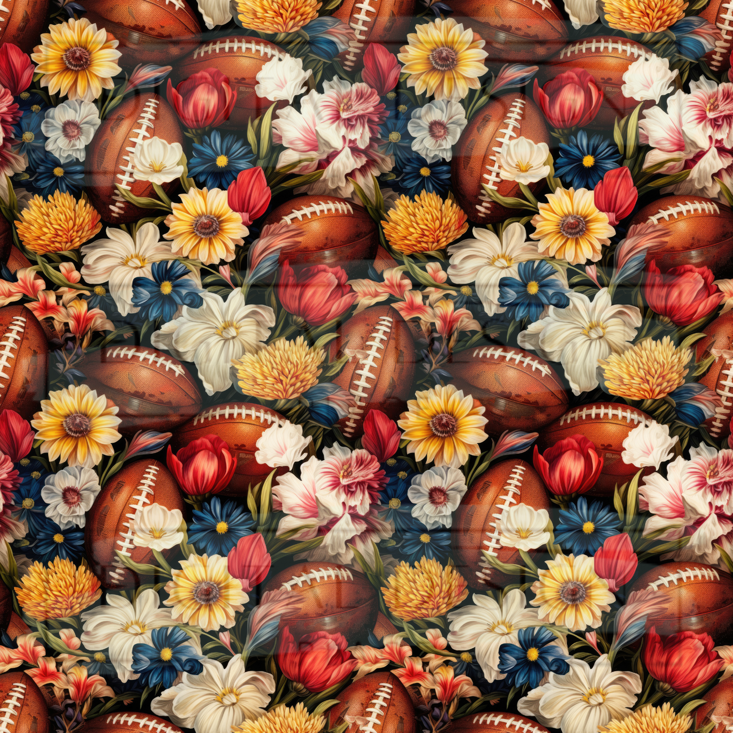 Football Floral VinylV1789