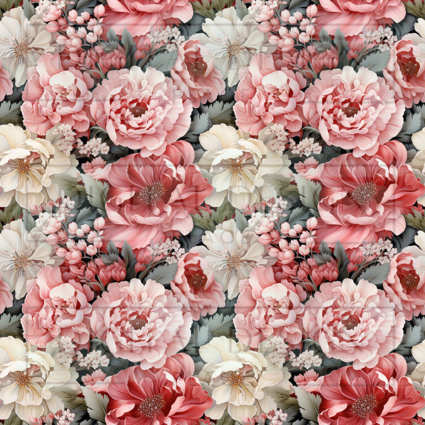 Pink and Sage Florals VinylV1794