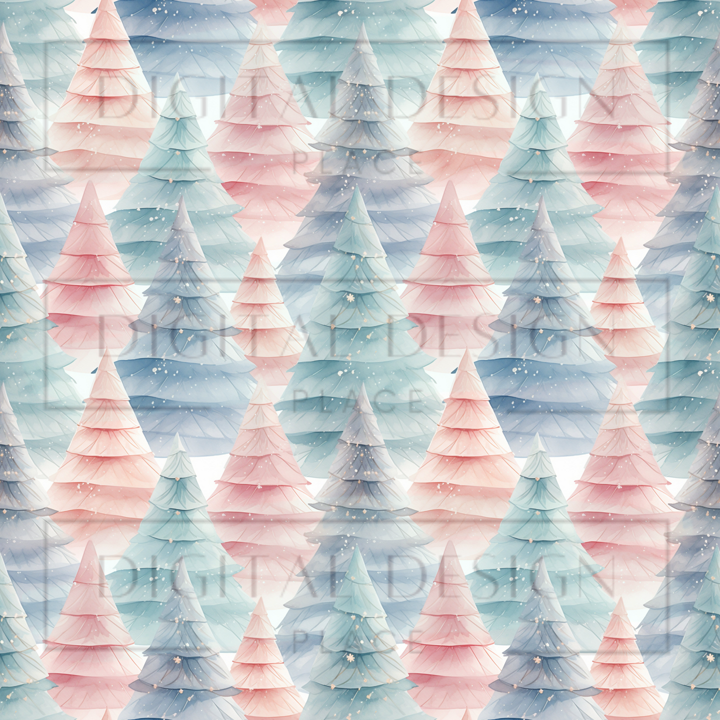 Pastel Christmas Trees VinylV1923