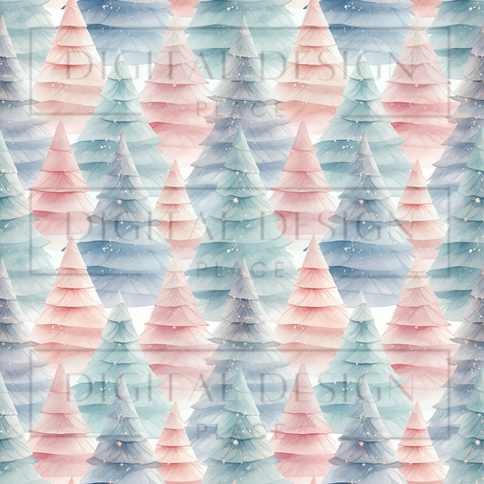 Pastel Christmas Trees VinylV1923