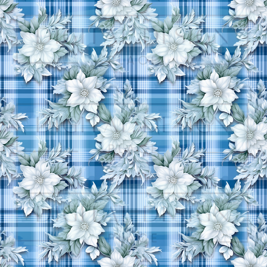 Winter Floral Plaid VinylV1941