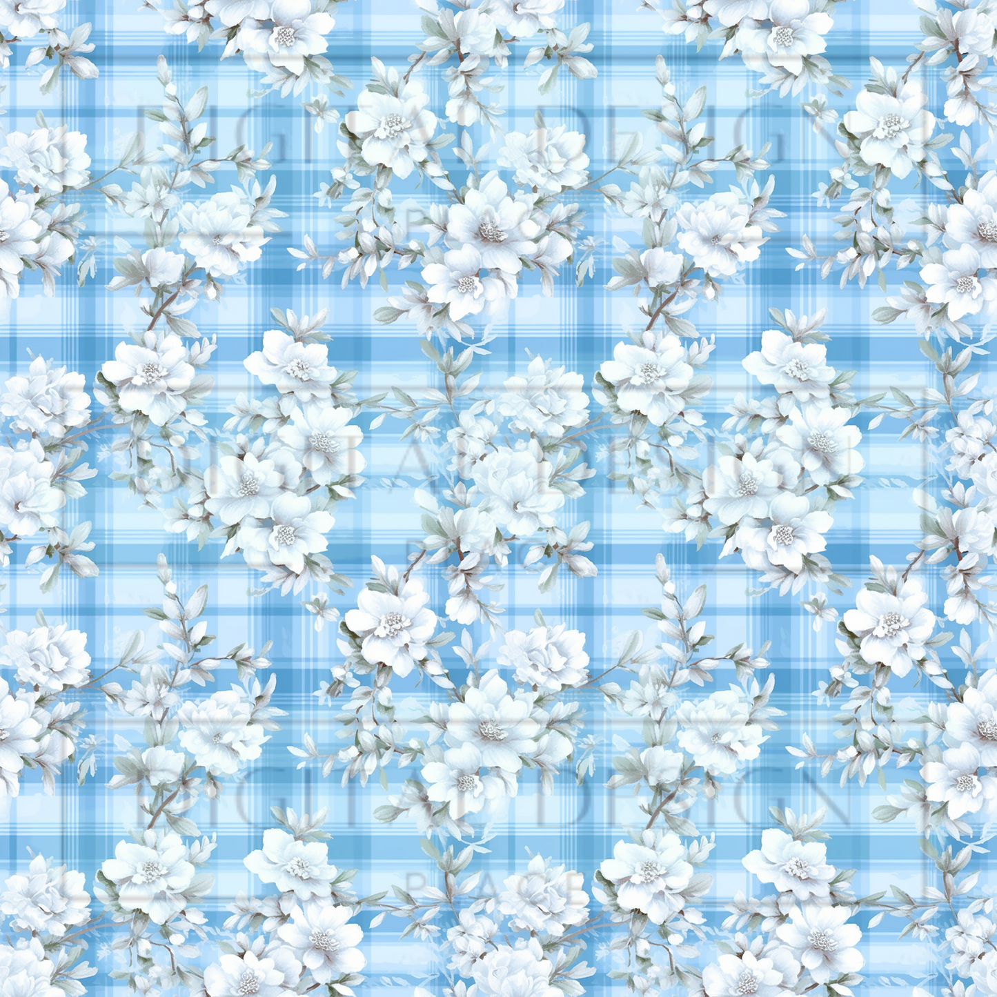 Winter Floral Plaid VinylV1944