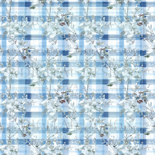 Winter Floral Plaid VinylV1945