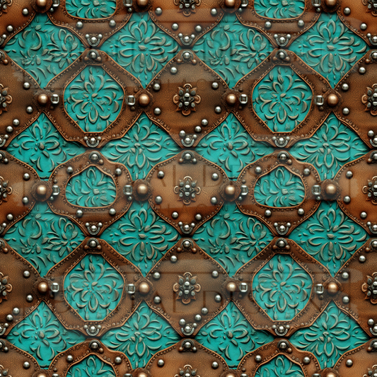 Turquoise Leather Patches VinylV1973