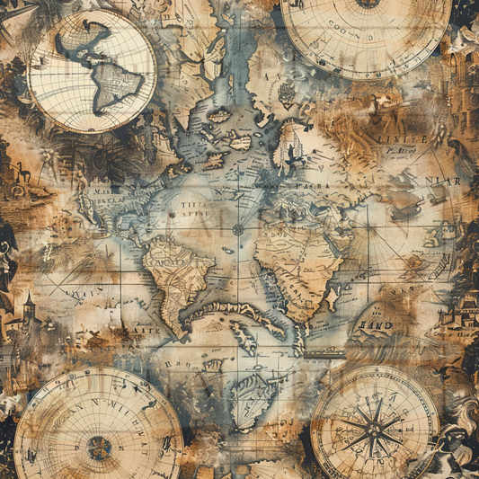 Steampunk World Map VinylV2008