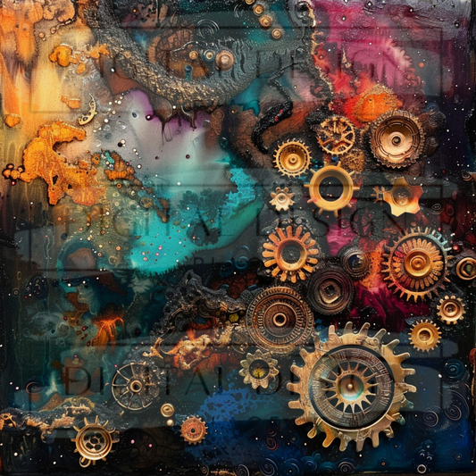 Steampunk Alcohol Ink VinylV2015