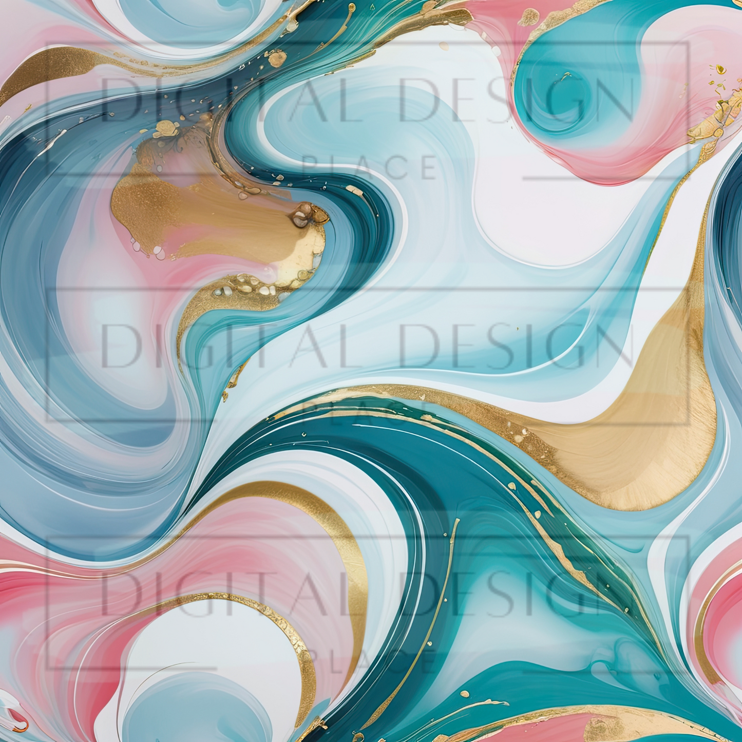 Aqua and Pink Abstract VinylV2031