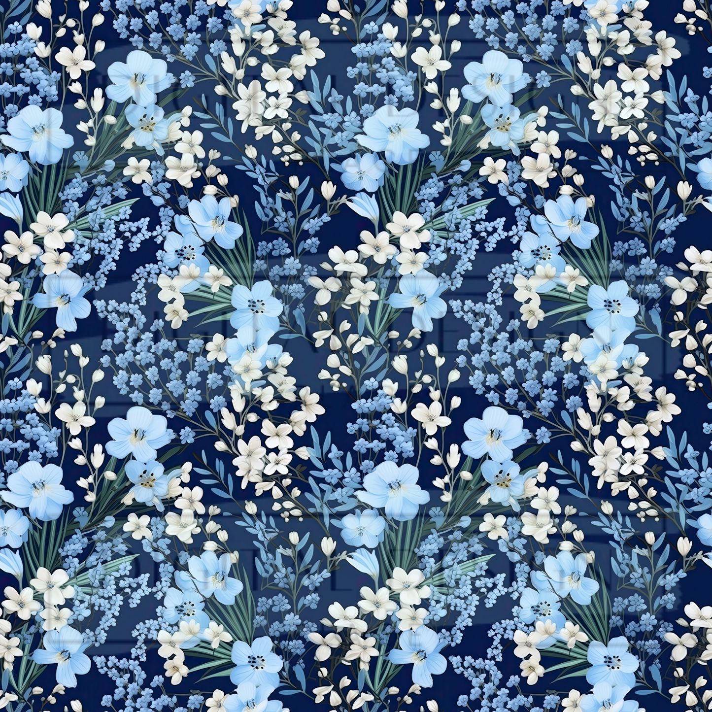 Winter Floral Navy VinylV2070