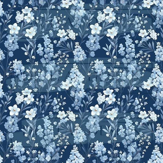 Winter Floral Navy VinylV2074