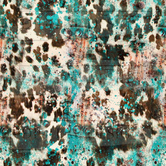 Turquoise Cowprint VinylV2121