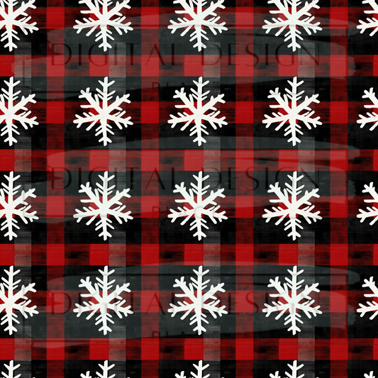 Buffalo Plaid Snowflakes VinylV2137