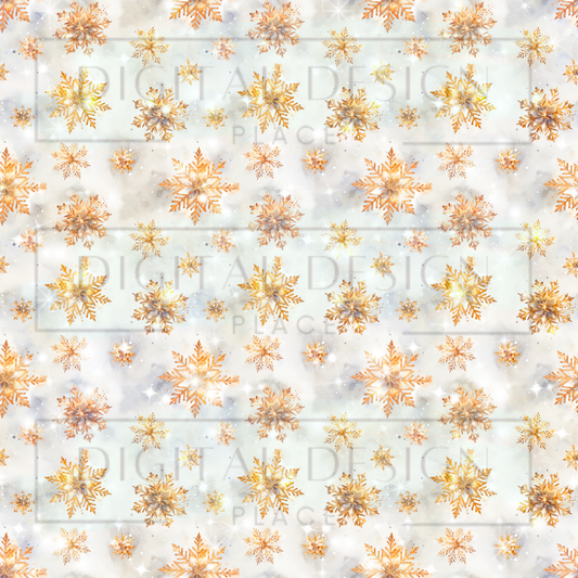 Gold Gilded Snowflakes VinylV2154