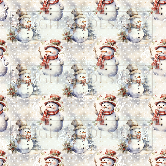 White Winter Snowman VinylV2156