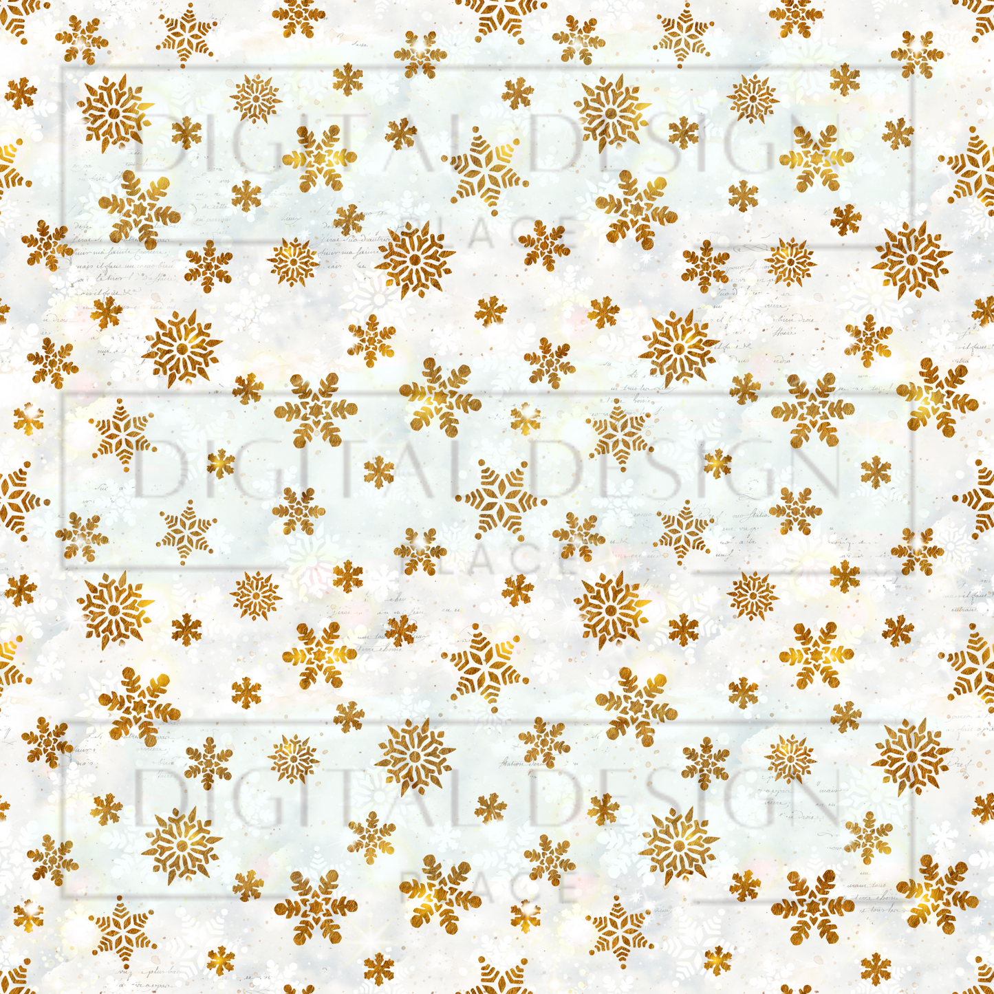 Gold Gilded Snowflakes VinylV2161