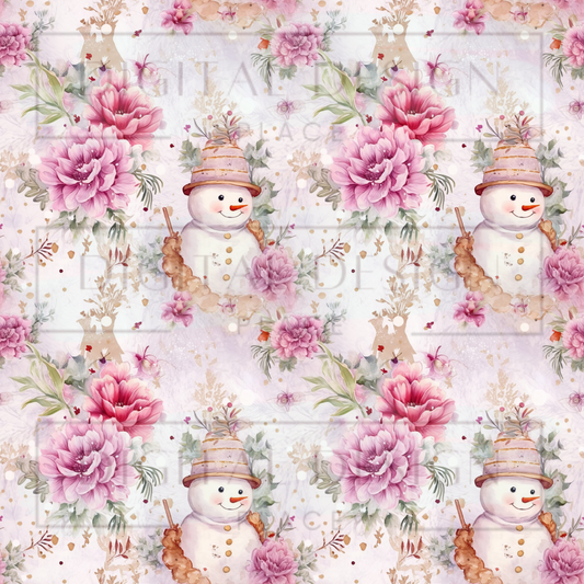 Pink Snowman Garden VinylV2207