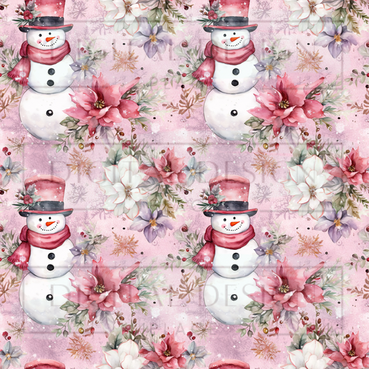 Pink Snowman Garden VinylV2208