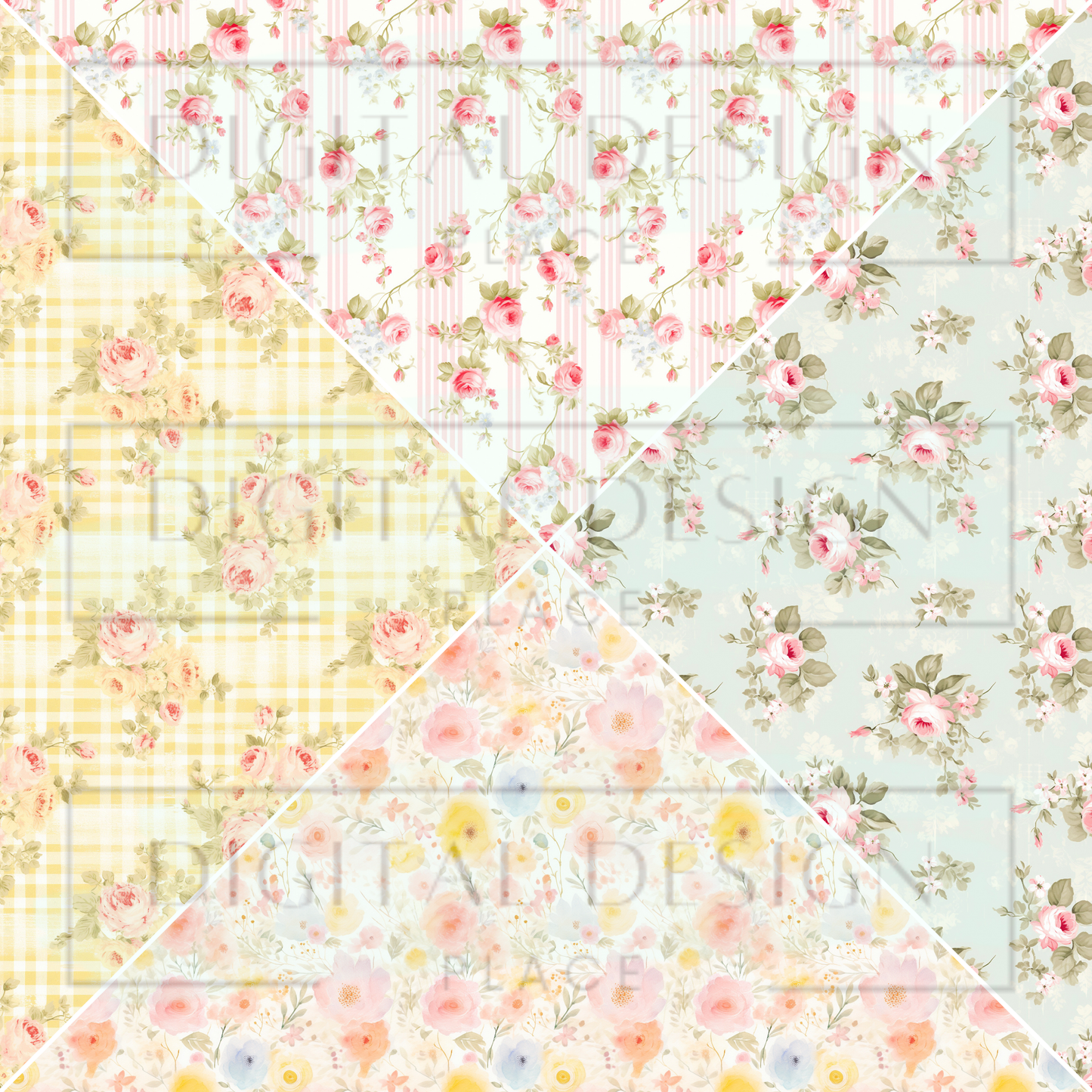 Easter Florals V Split Prints VinylV2248