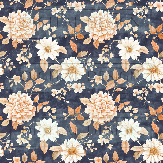Blue Brown Foliage VinylV2445
