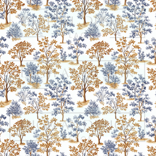 Blue Brown Trees VinylV2446