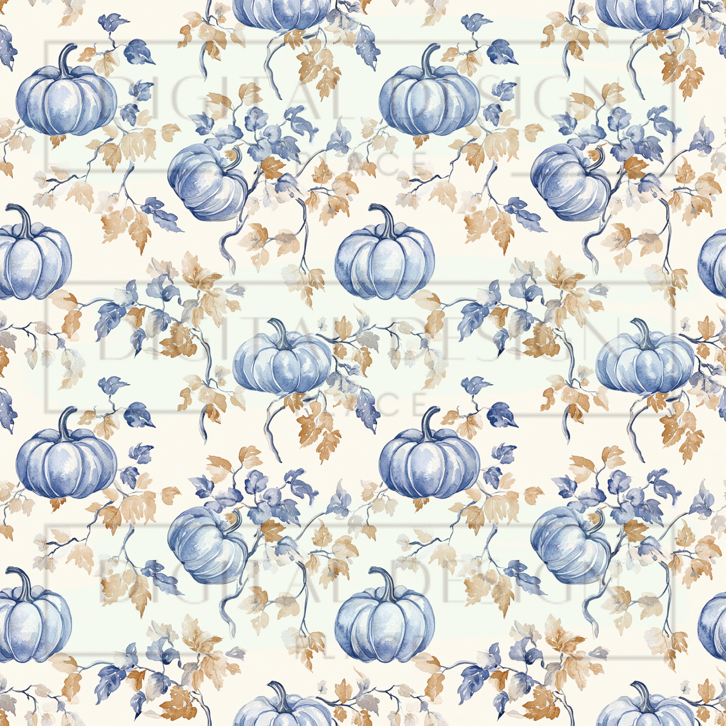 Blue Brown Pumpkins VinylV2447