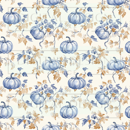 Blue Brown Pumpkins VinylV2447