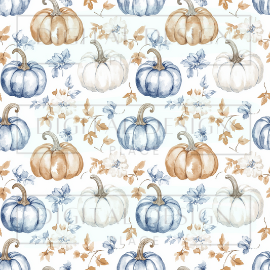 Blue Brown Pumpkins VinylV2448