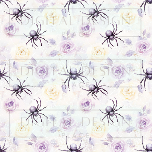 Pastel Purple Halloween Spiders VinylV2462