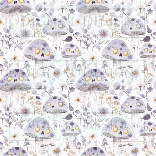 Pastel Purple Halloween Shrooms VinylV2463