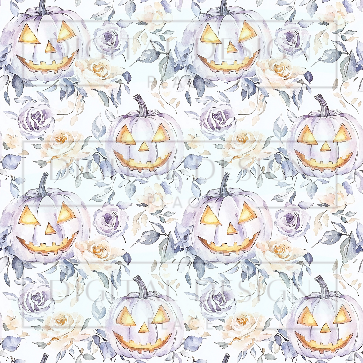 Pastel Purple Halloween Pumpkins VinylV2467