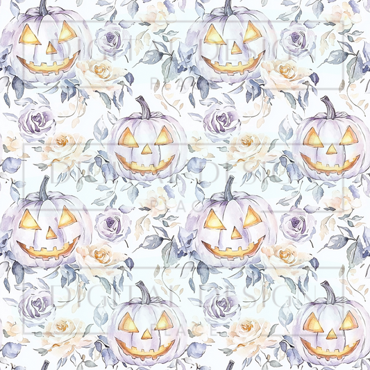 Pastel Purple Halloween Pumpkins VinylV2467