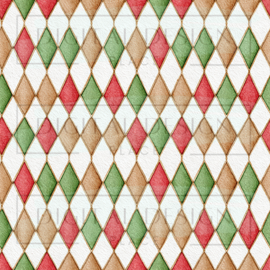 Watercolor Argyle VinylV2590