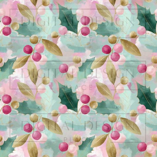 Teal and Pink Preppy Holly VinylV2603