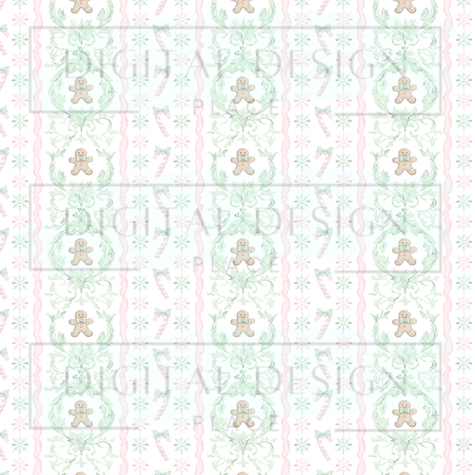 Pastel Christmas Gingerbread VinylV2615