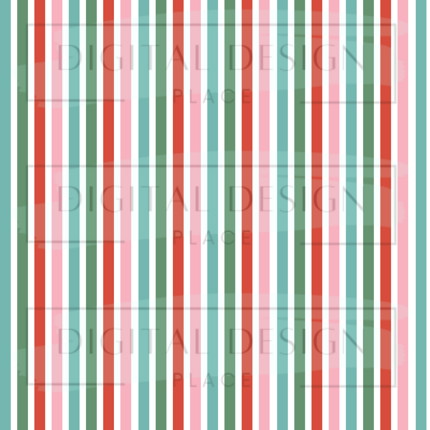 Pastel Christmas Stripes VinylV810